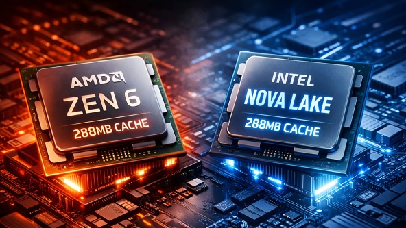 معمارية AMD Zen 6 تضاهي Intel Nova Lake-S بذاكرة تخزين مؤقت بسعة 288MB