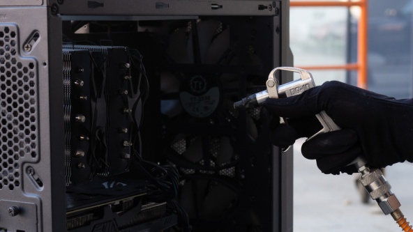 Cleaning your computer with compressed air
