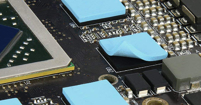 Thermal pads on graphics card memory