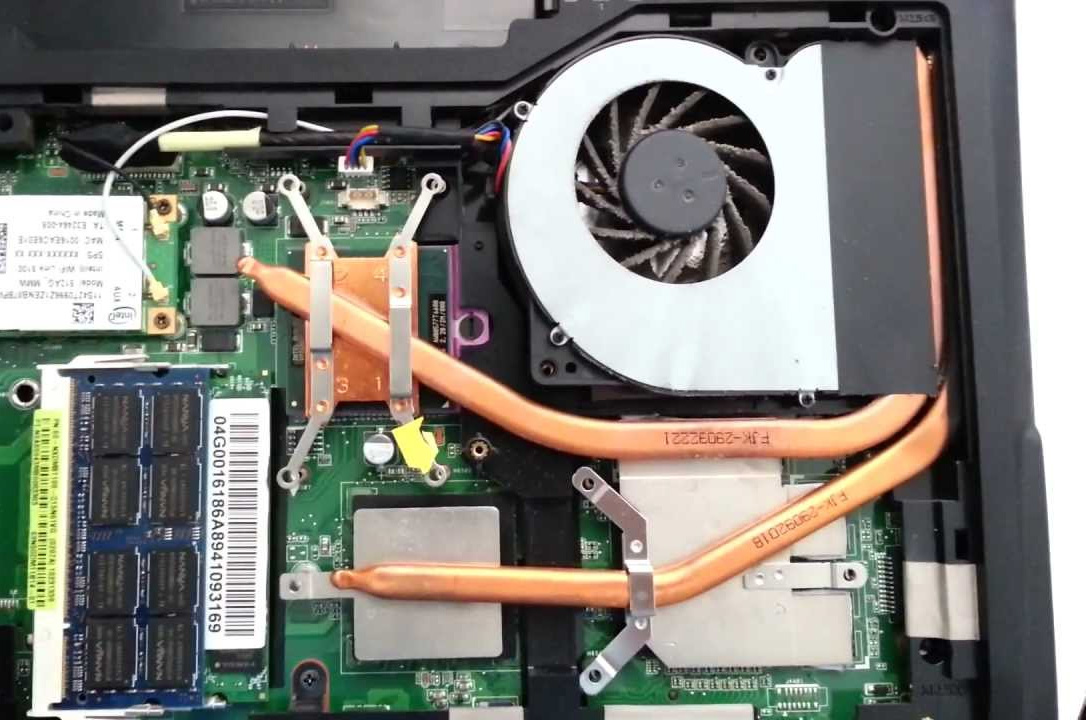 Cooling system on the laptop motherboard