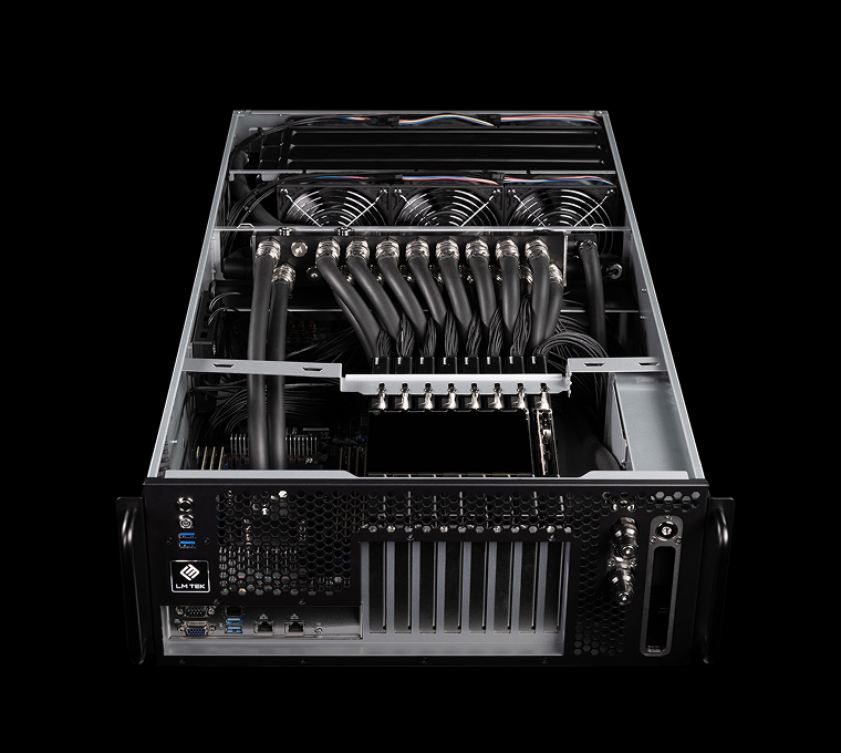 Closed-loop liquid cooling inside the 4U chassis