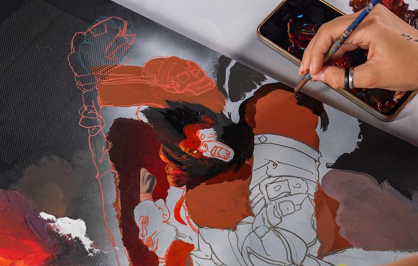 Sketch development and artistic work