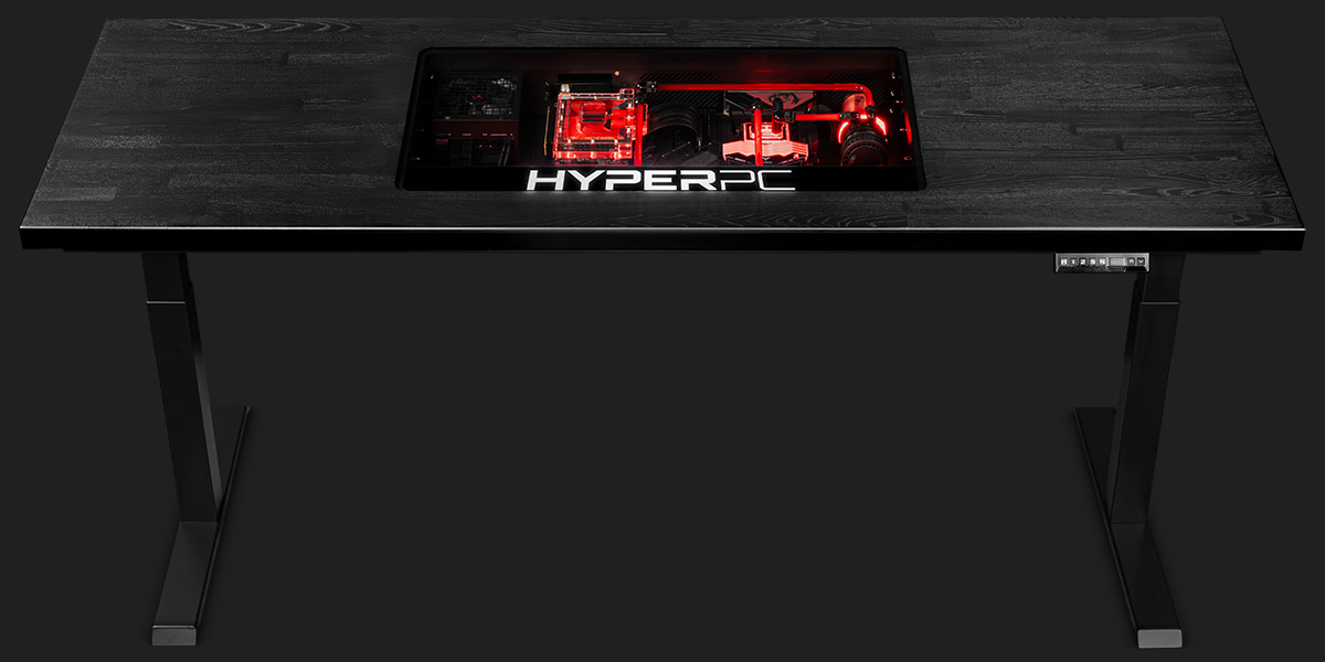 HYPERPC DESK with black legs and black tabletop