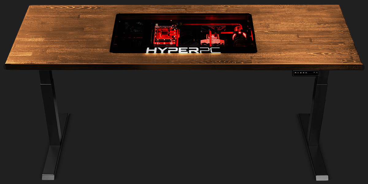 HYPERPC DESK with white legs and light tabletop