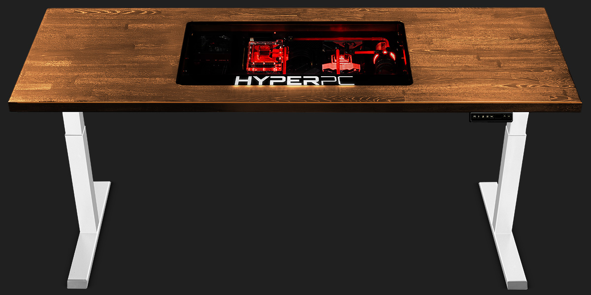 HYPERPC DESK with black legs and light tabletop