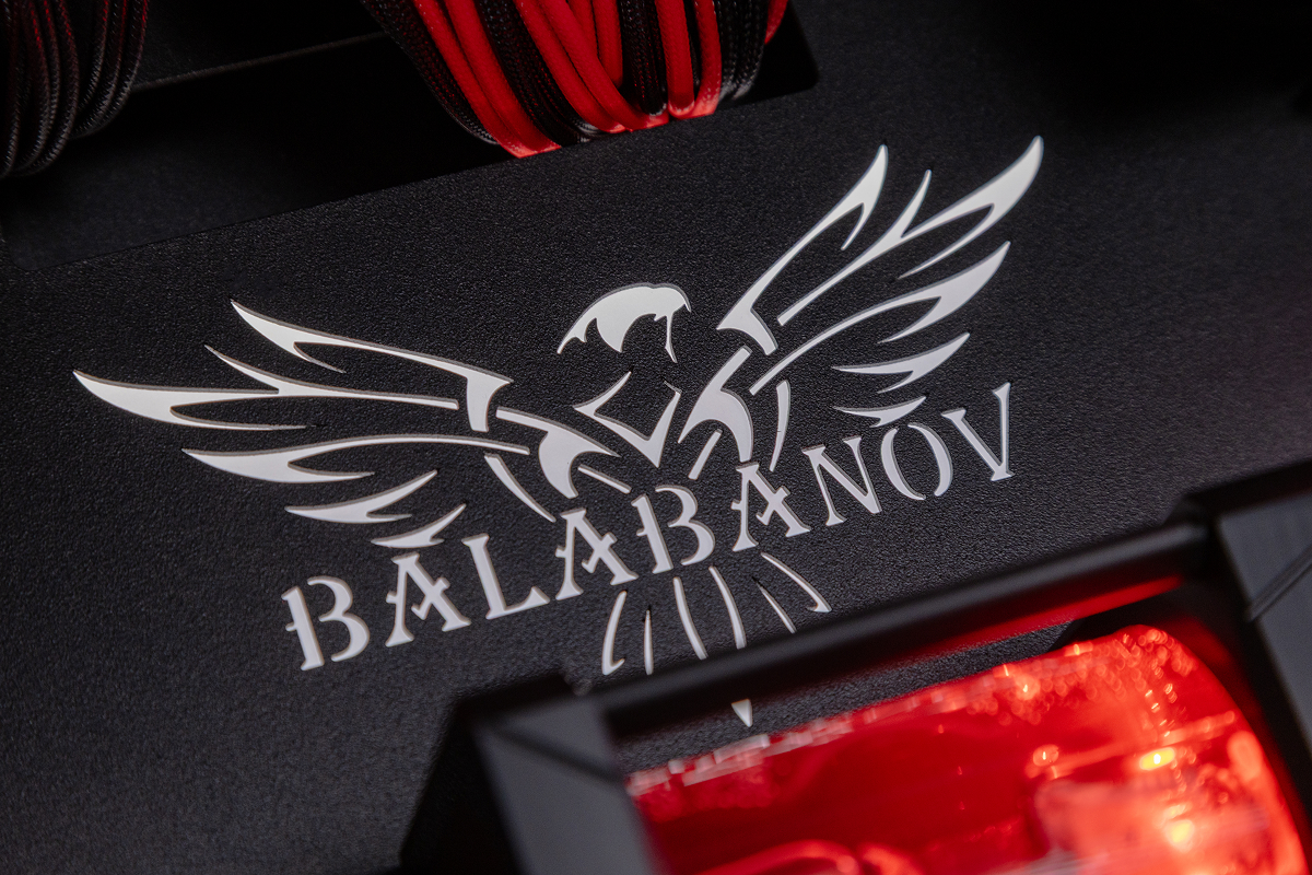BALABANOV branding inside HYPERPC DESK