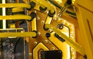 Acrylic tubing and the distributor of the custom liquid-cooling loop