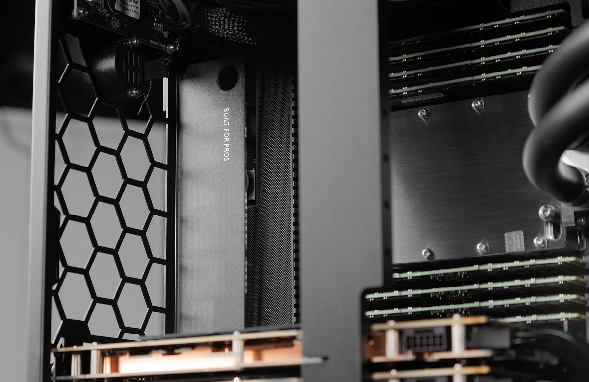 HYPERPC case — computing core: AMD EPYC and GPU with liquid cooling