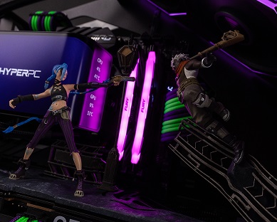 HYPERPC LUMEN x Arcane — Jinx vs Ekko duel diorama
