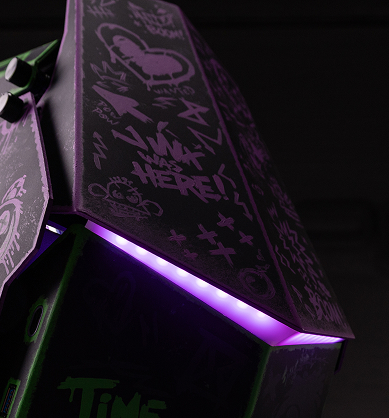HYPERPC LUMEN x Arcane — Jinx graffiti on the case panel