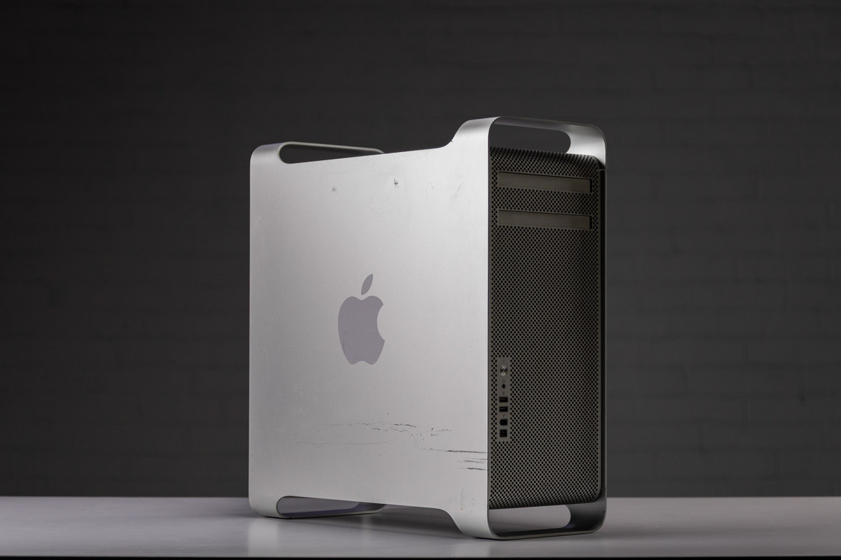 Apple Mac Pro case before being converted into a Windows gaming PC