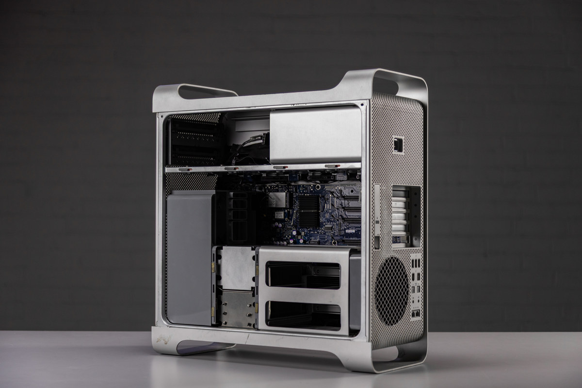 Apple Mac Pro case before being converted into a Windows gaming PC