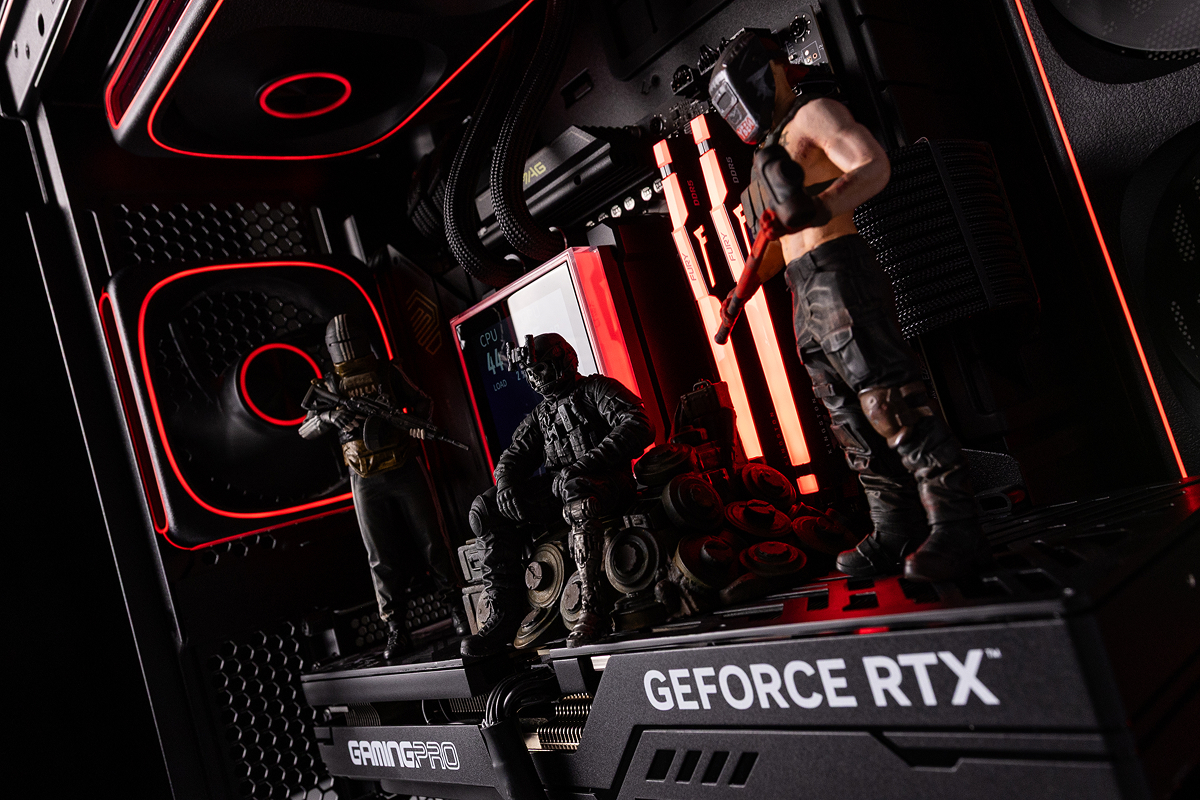 Project ZRYACHIY interior featuring Escape from Tarkov character figurines