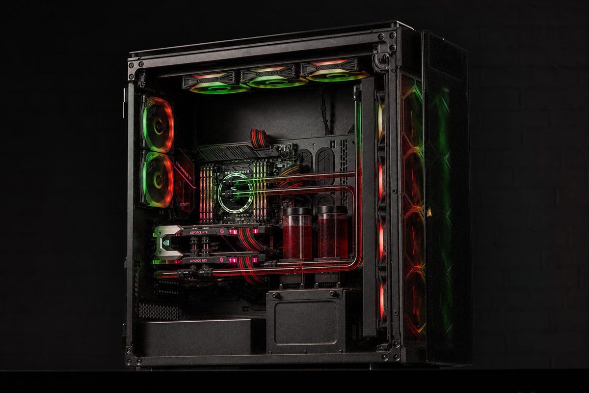 Original 2020 build: RTX 2080 Ti SLI and red coolant