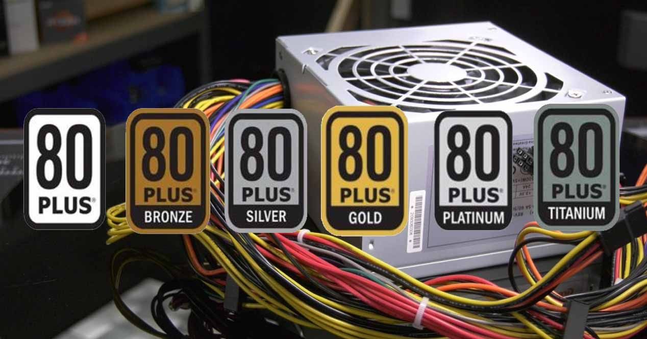 80 PLUS logos against a computer power supply background