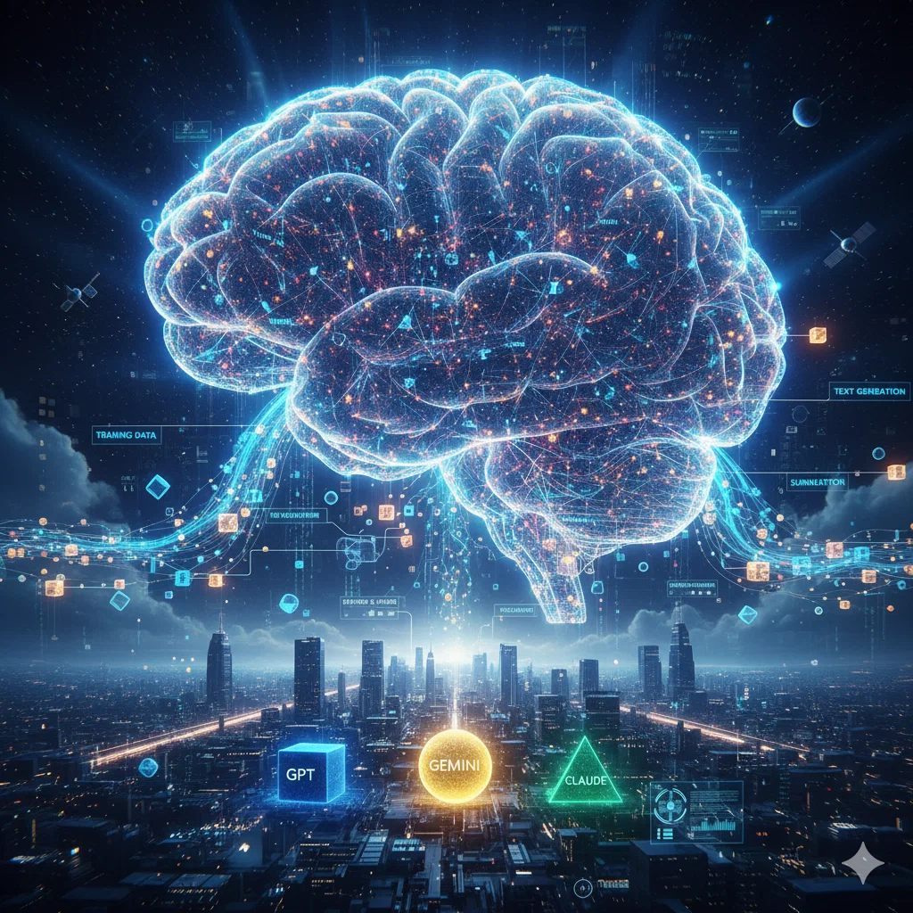 تمثيل رسومي لنموذج لغة بالذكاء الاصطناعي