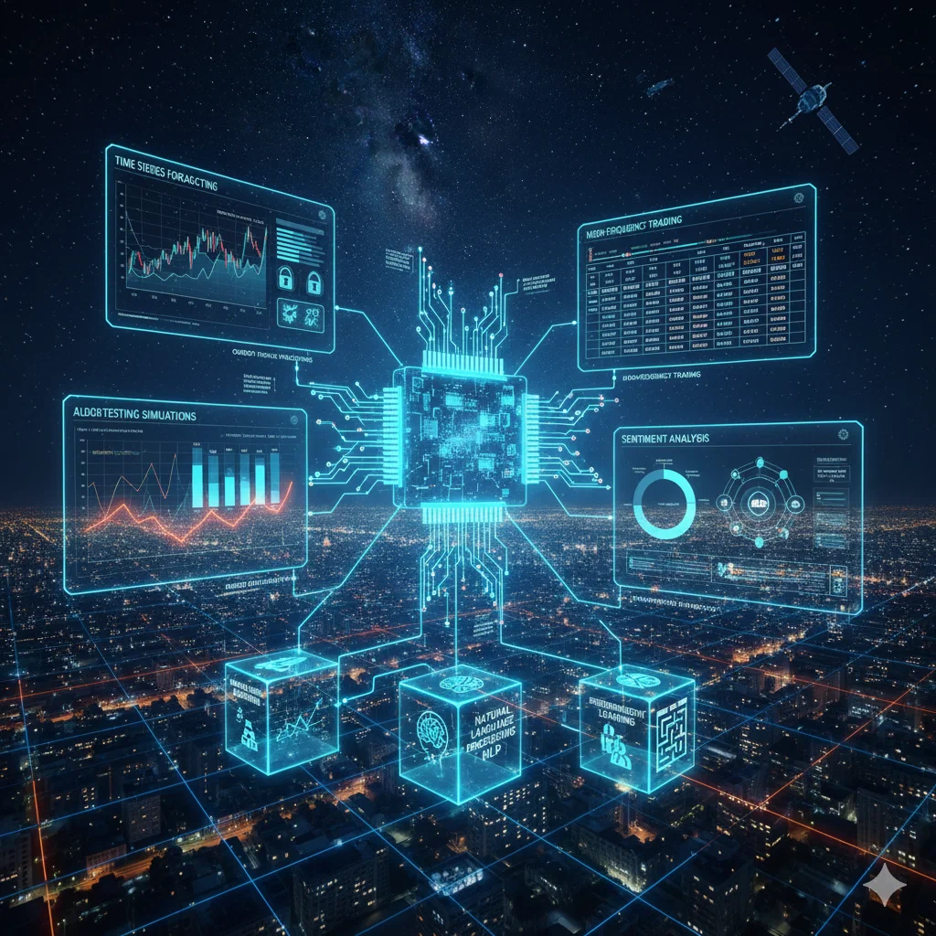 تمثيل رسومي للنمذجة المالية بالذكاء الاصطناعي