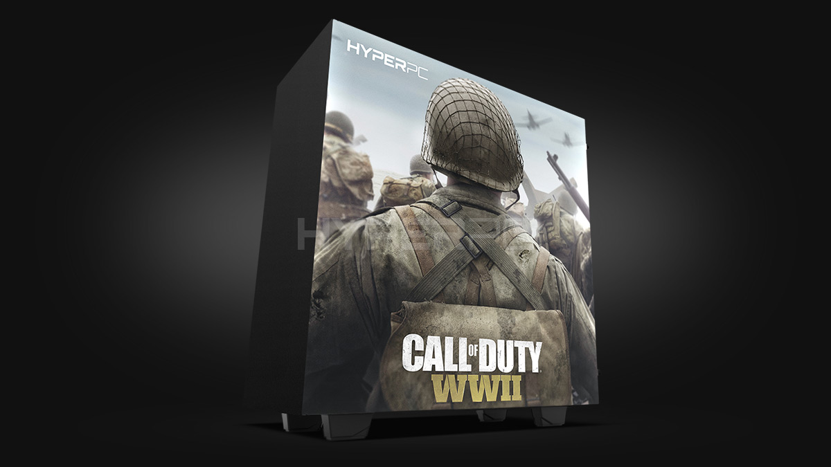 Gaming design on a HYPERPC computer case