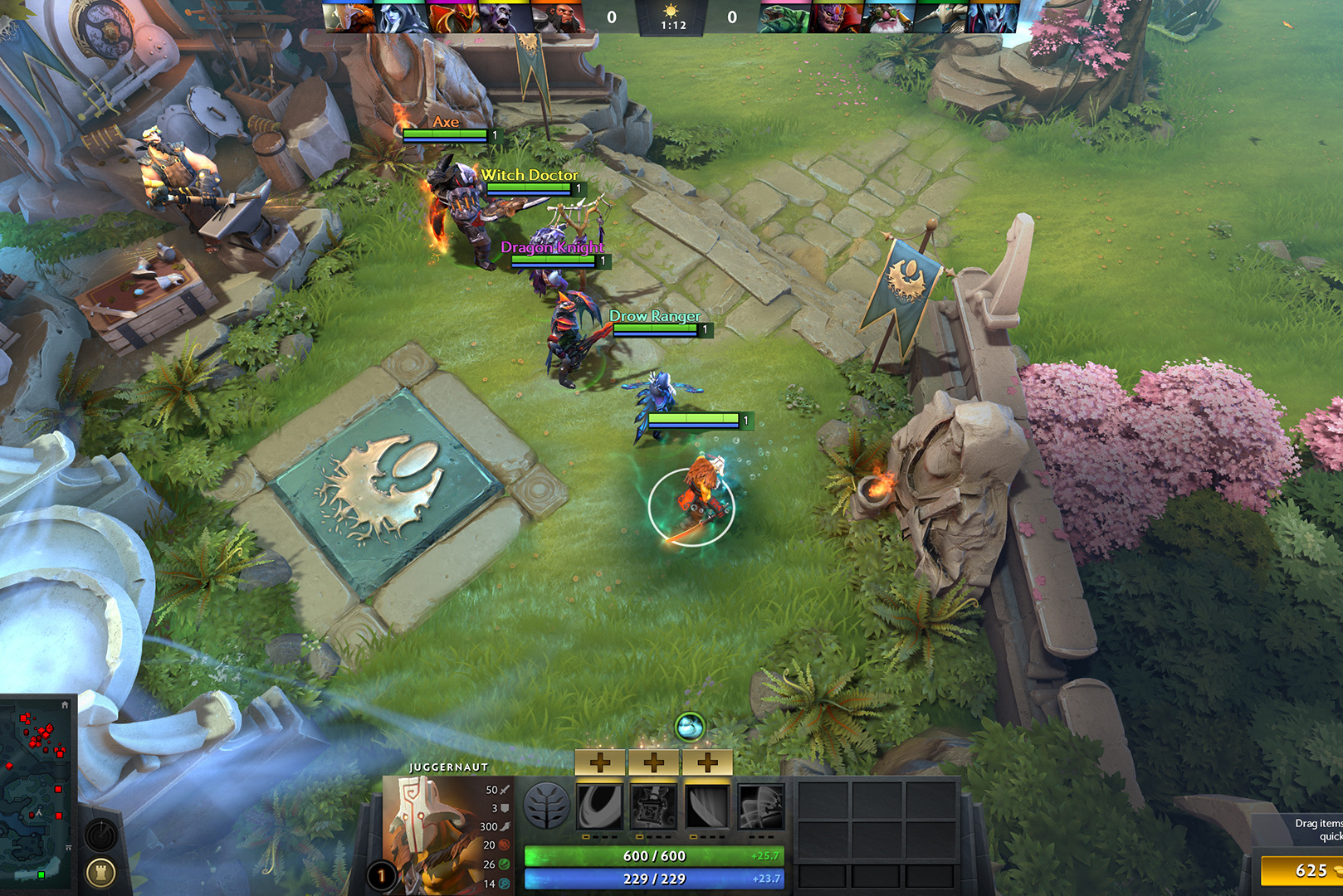 A Dota 2 match on a gaming PC
