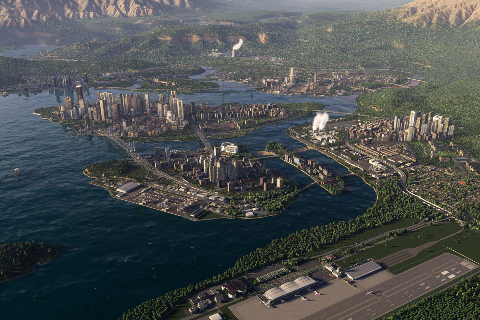 مدينة كبيرة وشبكة النقل فيها في Cities: Skylines 2