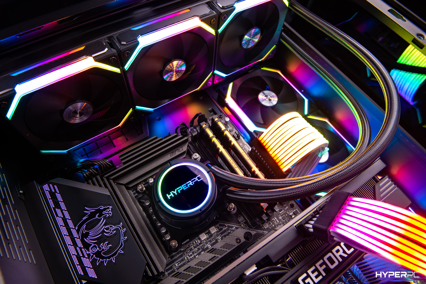 HYPERPC build with a custom liquid-cooling loop