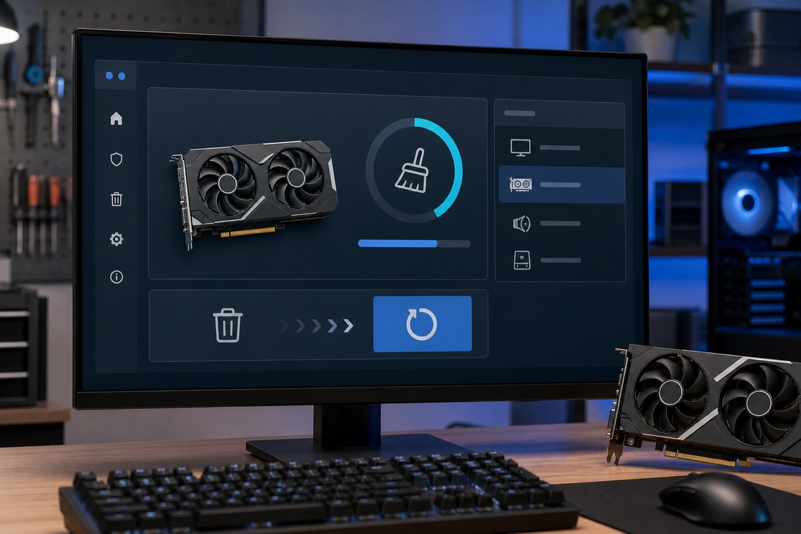 Display Driver Uninstaller (DDU) open on a PC for a clean graphics driver removal.