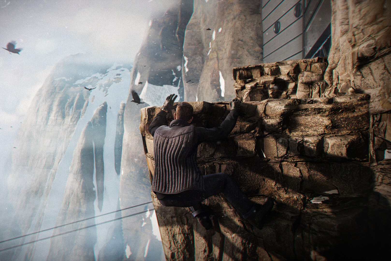 Cinematic game scene for frame rate comparison