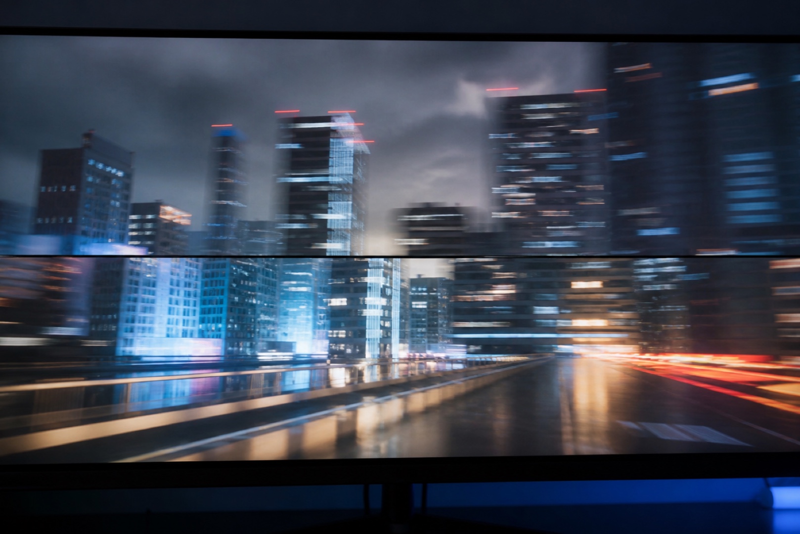 Screen tearing caused by a mismatch between the frame rate and the monitor refresh rate.