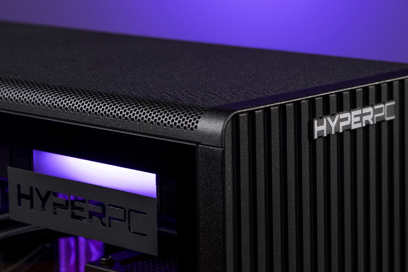 The top ventilation panel and case of a HYPERPC gaming PC