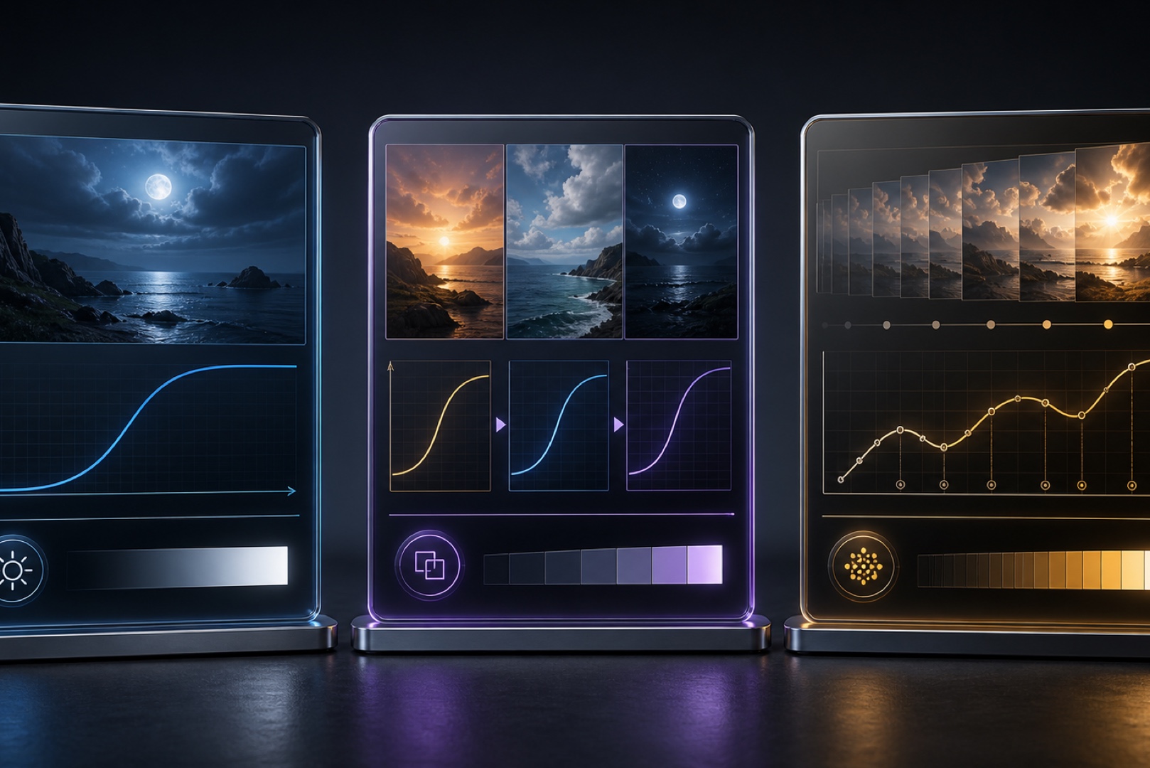 The HDR10, HDR10+, and Dolby Vision format logos.