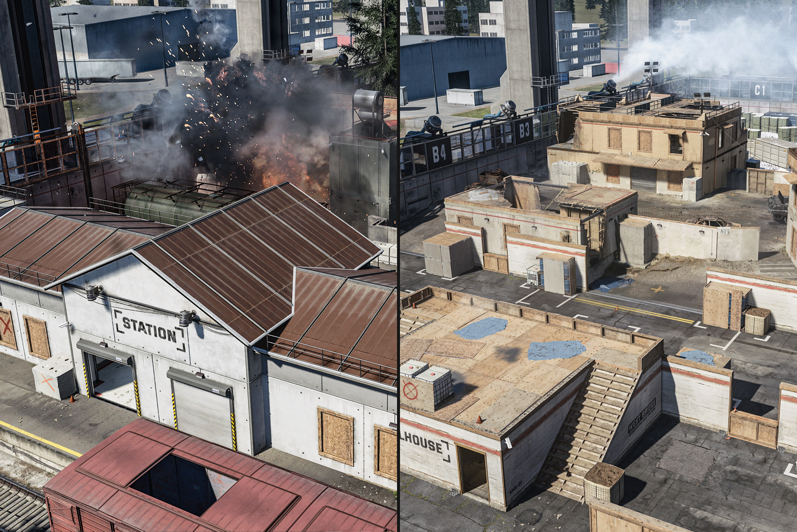 Two cropped views of different Kill Block configurations from official Modern Warfare 4 images