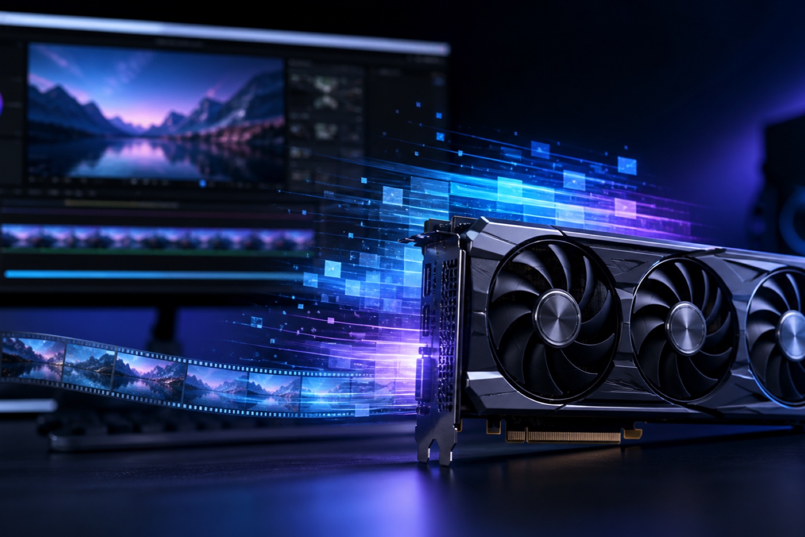 A graphics card with an NVENC hardware encoder for faster exports.