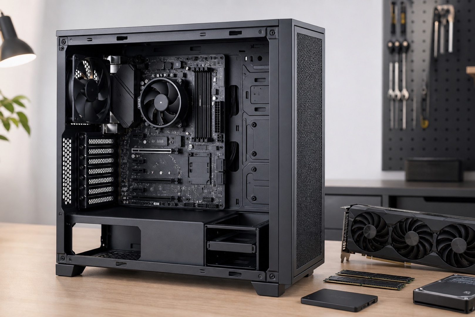 A modular PC case with room for future upgrades.