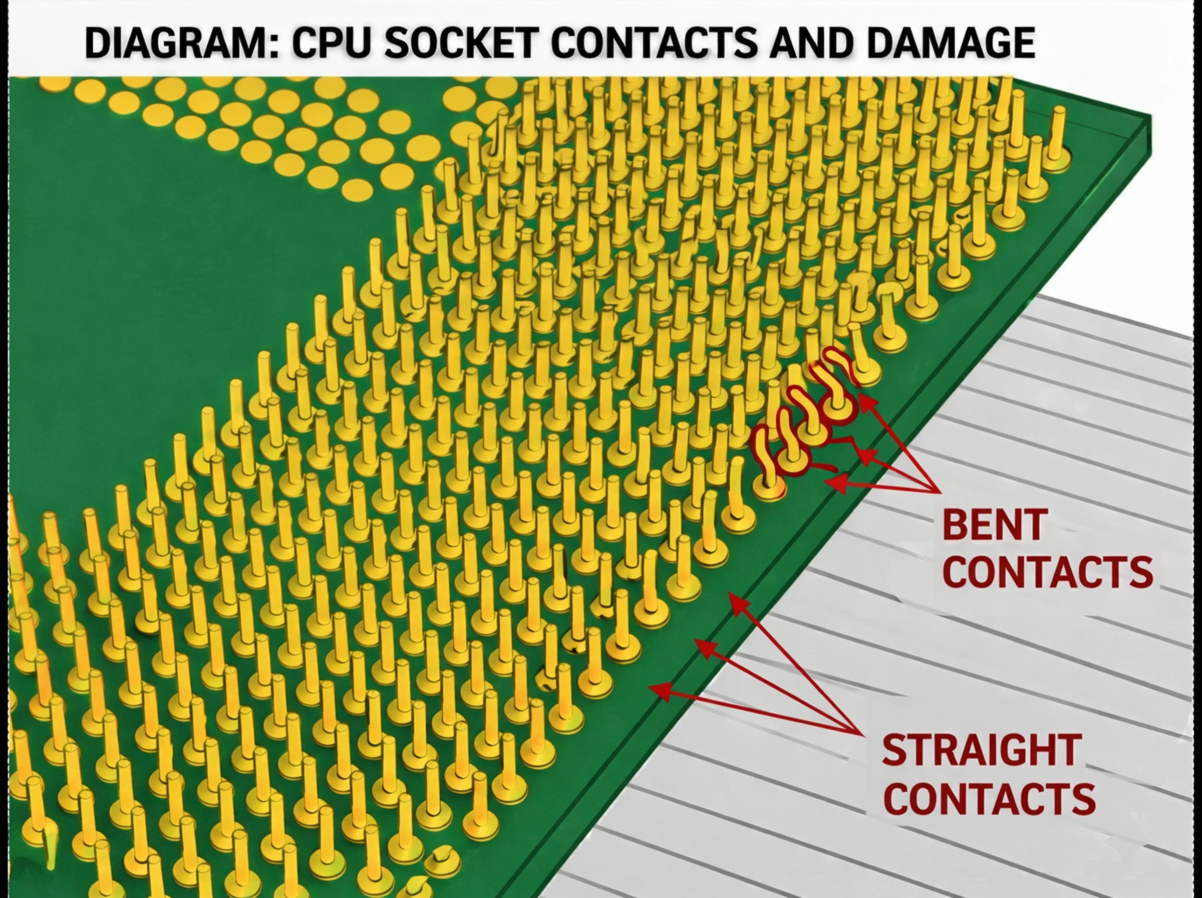 CPU contacts and socket - mechanical damage