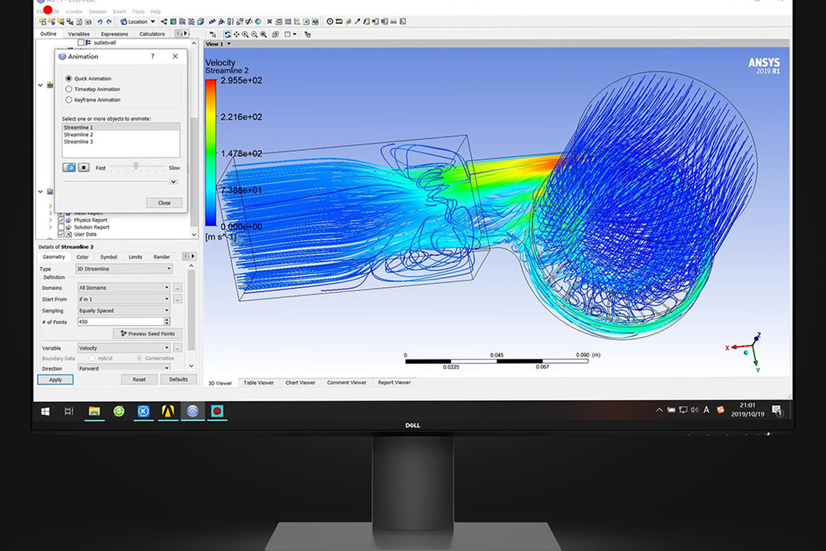 Monitor with an engineering application open during a system check