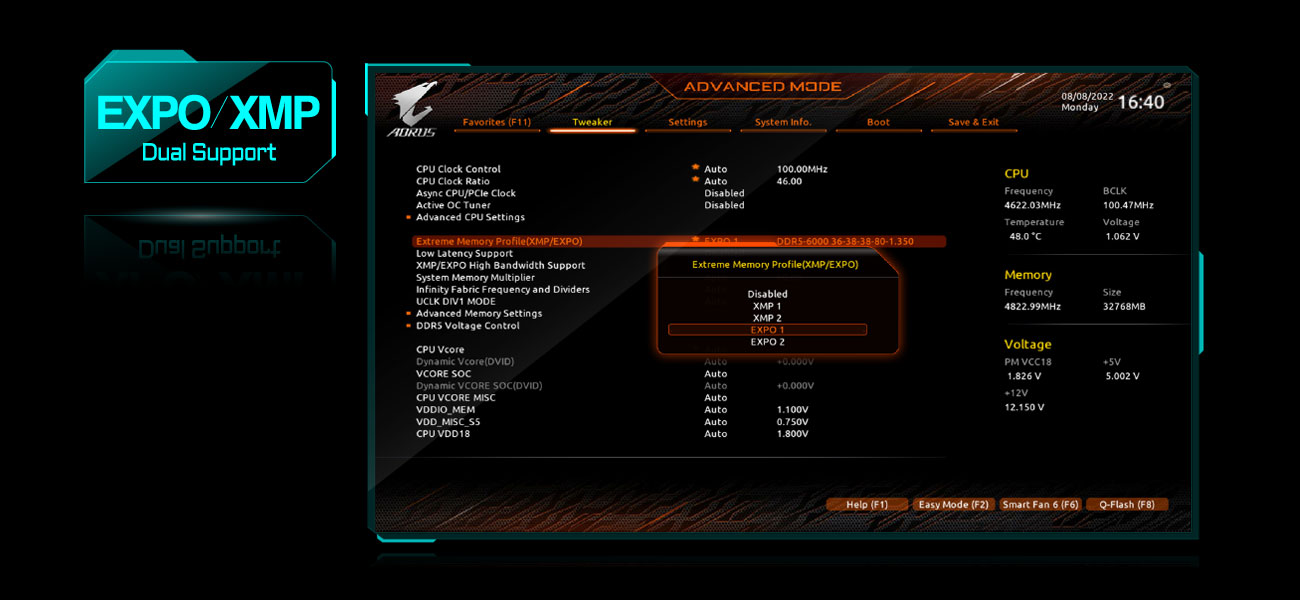 التحضير قبل تفعيل XMP وEXPO في BIOS